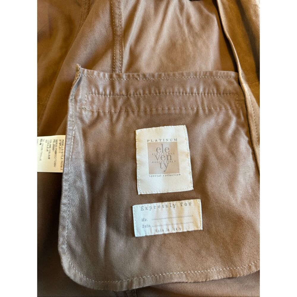 Eleventy Size 54 EU Large Jacket Suede Beige Zipped Buttoned - Picture 6 of 7